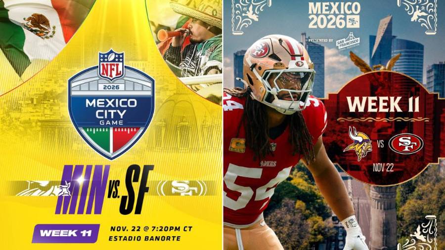 Los 49ers de San Francisco volverán a la Ciudad de México para enfrentar a los Vikings de Minnesota en el esperado regreso de la NFL al Estadio Banorte.