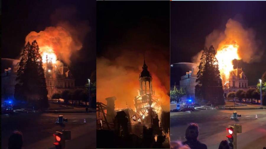 Incendio del ayuntamiento de Limoges, Francia, tras protestas por crisis ecónomica