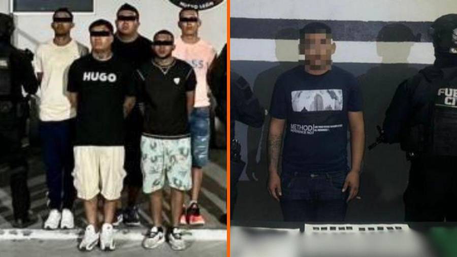 Elementos de los tres niveles de gobierno detuvieron en Juárez, Nuevo León, a seis presuntos integrantes de un grupo criminal ligado a la balacera en Monterrey