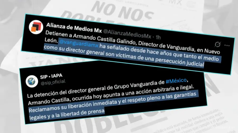 Armando Castilla Galindo, director de grupo VANGUARDIA, fue detenido en el Aeropuerto Internacional de Monterrey y posteriormente liberado al acreditarse irregularidades en la acusación en su contra.