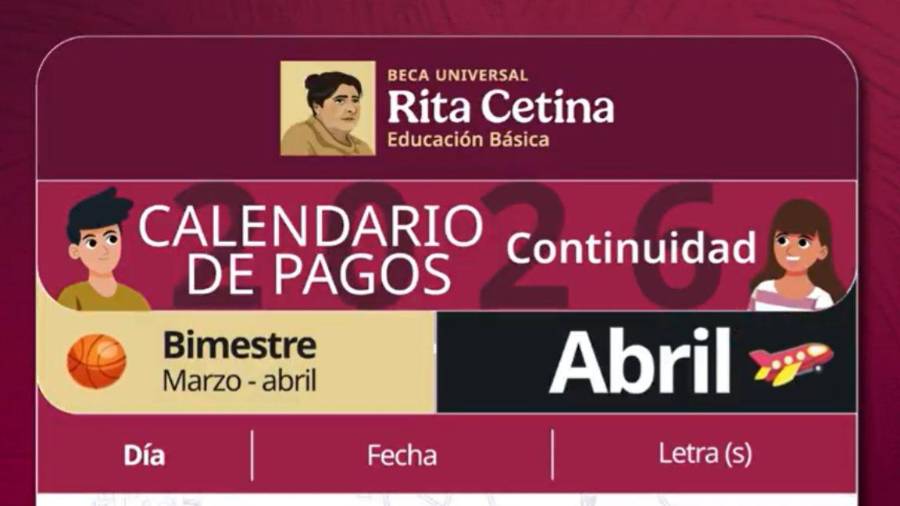 Miles de estudiantes recibirán desde el 1 de abril el pago bimestral de la Beca Rita Cetina, con depósitos escalonados según la inicial del apellido