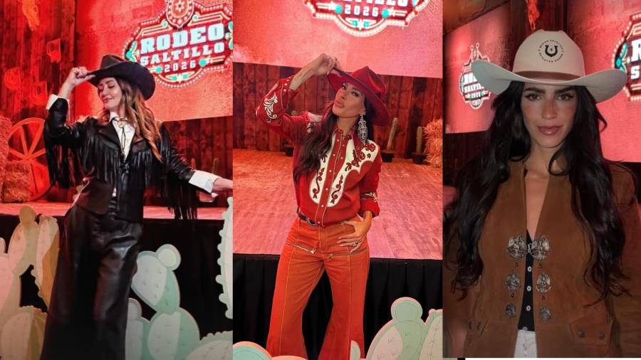 Plan. Andrea Legarreta, Galilea Montijo y Bárbara De Regil presumieron su look vaquero durante la presentación del Festival Rodeo Saltillo en Ciudad de México.
