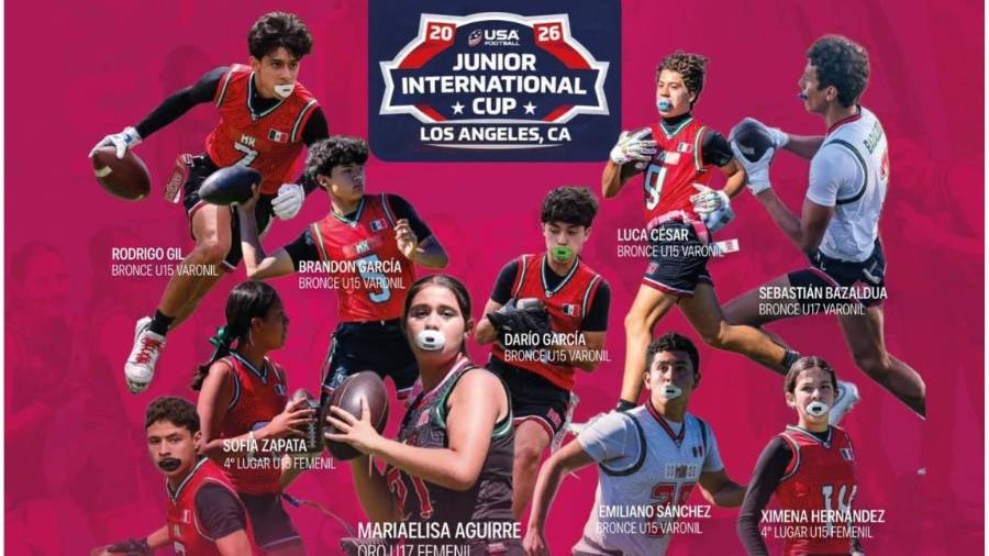 Atletas saltillenses destacaron con el Team MX en el USA Football Junior International Cup 2026, celebrado en Los Ángeles, California.