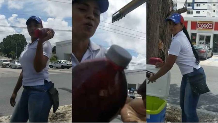 Con esta sexy vendedora de aguas ya no querrás refresco