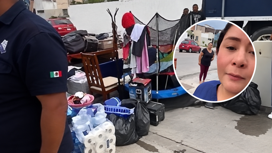 Las pertenencias de la familia fueron colocadas en la calle durante la diligencia realizada en el domicilio equivocado, en Torreón.