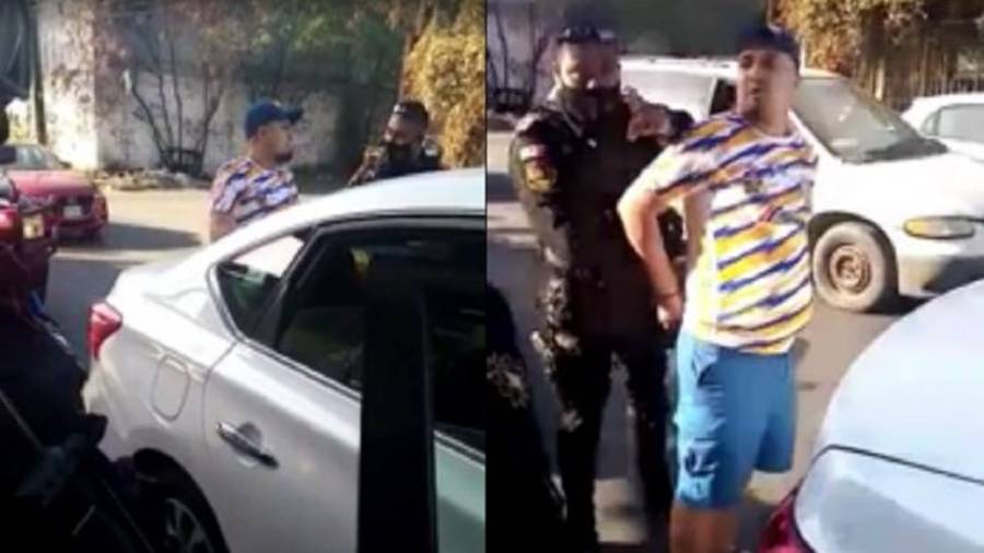 Detienen a hombre por no usar cubrebocas dentro de su auto