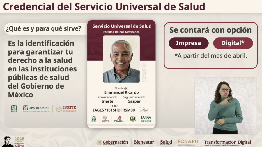 A partir de abril de 2026 inicia la credencialización del Servicio Universal de Salud en México.