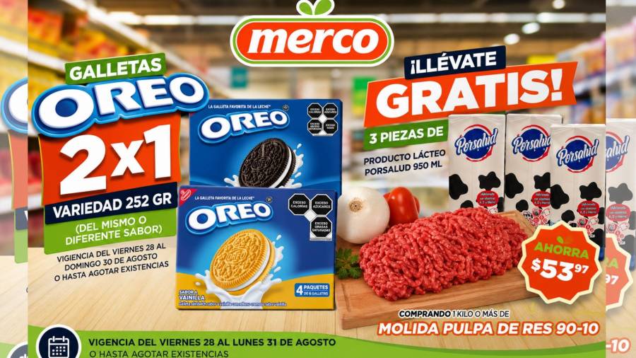 Merco lanza ofertas de fin de semana: 2x1 en galletas Oreo y producto lácteo gratis