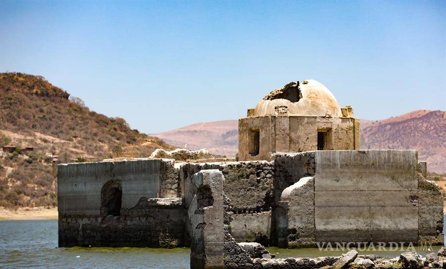 $!La sequía en Guanajuato pone al descubierto el Templo de la Virgen de los Dolores