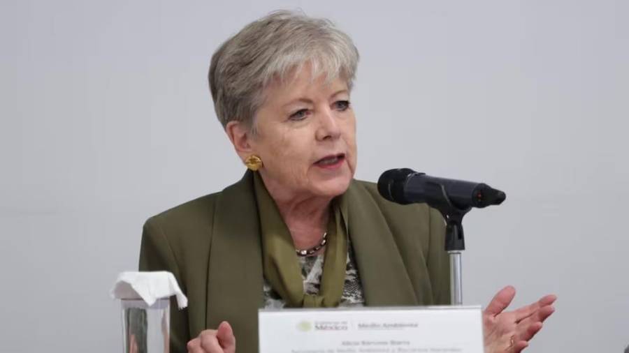 La funcionaria explicó que la Comisión Nacional de Áreas Naturales Protegidas realizó recorridos y no detectó presencia de hidrocarburos que afecten flora y fauna.