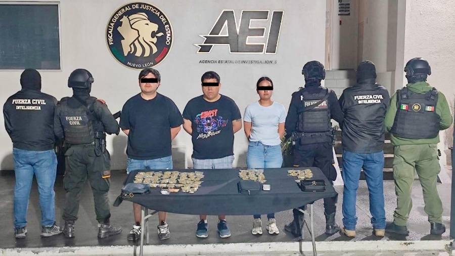 Detienen a tres personas por posesión de drogas en Juárez, Nuevo León