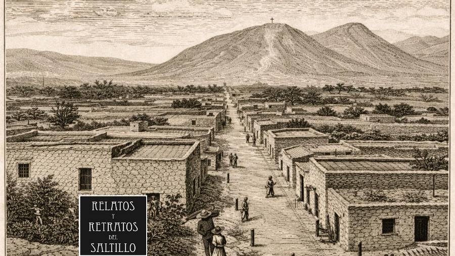 Representación de la calle del Curato del pueblo de San Esteban de la Nueva Tlaxcala