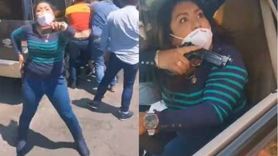 'Lady Pistola', mujer policía amenazó con su arma a familiares de detenido