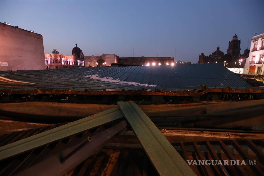 $!Tlaloc deja caer toda su furia contra el Templo Mayor con fuerte aguacero y granizada (fotos)