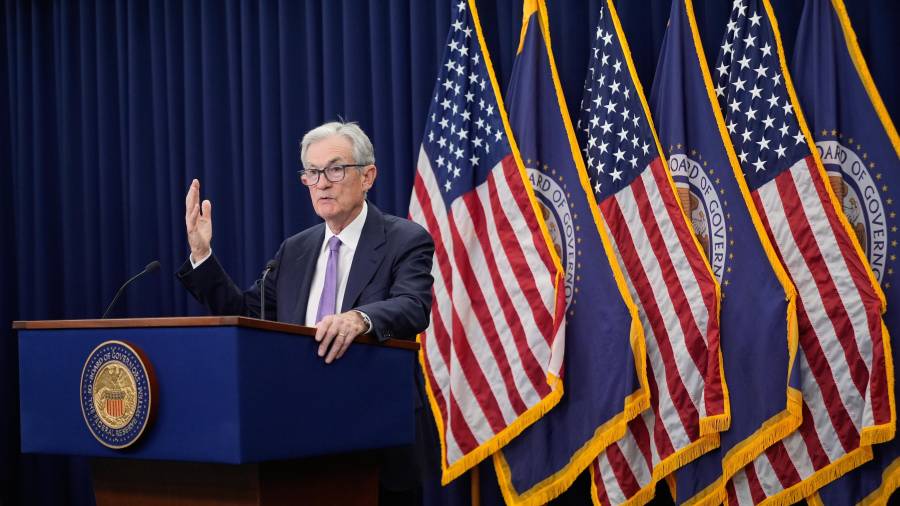 El presidente de la Reserva Federal de Estados Unidos Jerome Powell en conferencia de prensa en la sede de esa institución en Washington el 29 de octubre del 2025. (AP foto/Manuel Balce Ceneta)