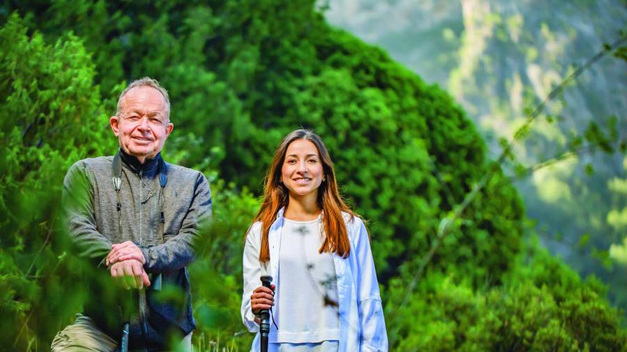 Alejandro Arizpe y Paola Peña en el Cañón de San Lorenzo. Foto: Iram López.