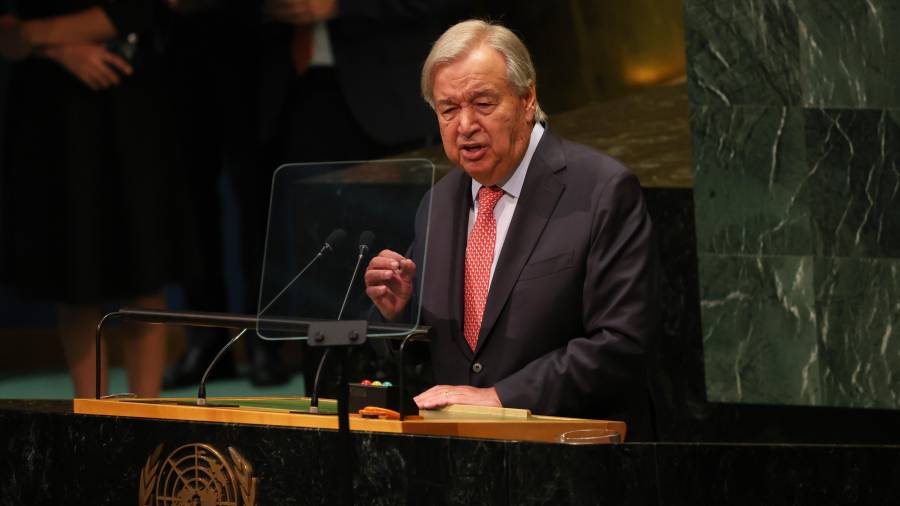 El Secretario General de las Naciones Unidas, António Guterres, durante el 81.º período de sesiones de la Asamblea General de las Naciones Unidas en la sede de la organización.
