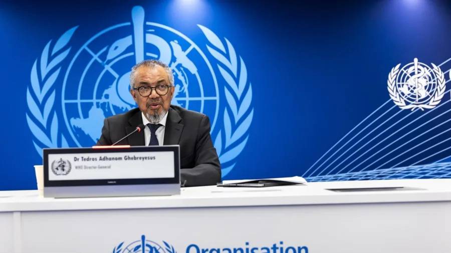 El director general de la OMS, Tedros Adhanom Ghebreyesus en una conferencia de prensa en la sede de la Organización Mundial de la Salud.