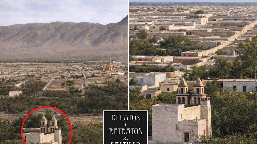 Templo de Los Pilares visto desde atrás, antecesor del Santuario de Guadalupe.