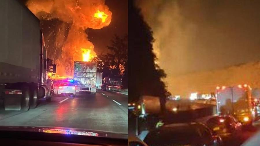 Una pipa con gas LP explotó en la autopista México-Querétaro, generando un incendio de gran magnitud, caos vial y cierre por varias horas.