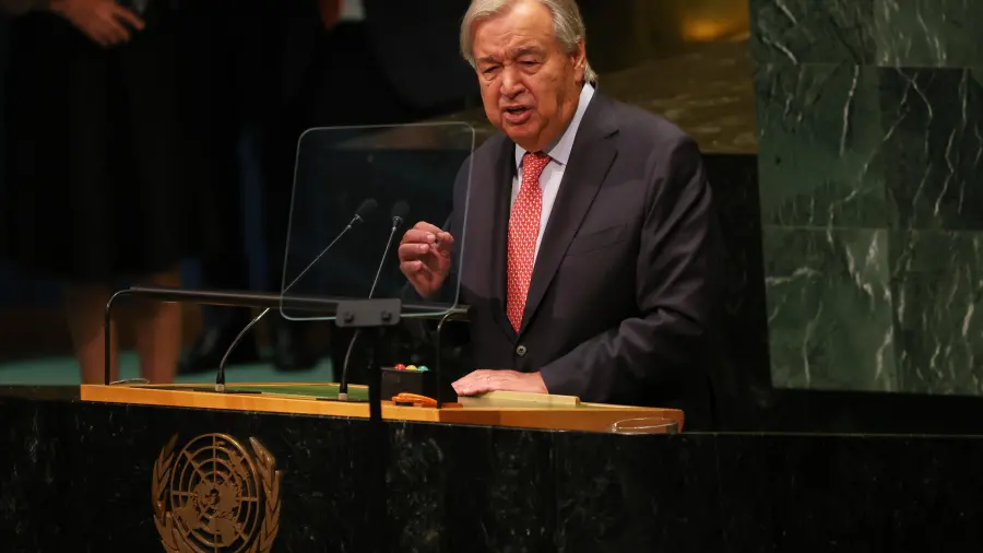 El secretario general de las Naciones Unidas, António Guterres, durante el 81.º período de sesiones de la Asamblea General de las Naciones Unidas en la sede de la organización.