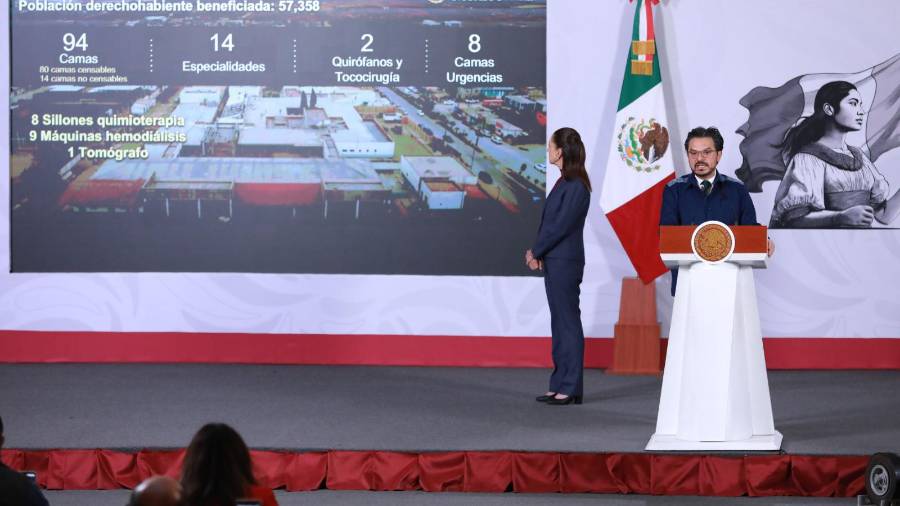 Zoé Robledo indicó que millones de derechohabientes se verán beneficiados mediante hospitales regionales y de zona de gran capacidad, construidos con apoyo de la Sedena, con infraestructura moderna, equipamiento especializado y mayor acceso oportuno a la salud. FOTO: CORTESÍA