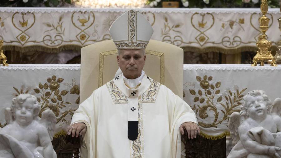 El Papa León XIV durante su visita al Santuario de la Madre del Buen Consejo en Genazzano, Roma, Italia, el 7 de septiembre de 2026.