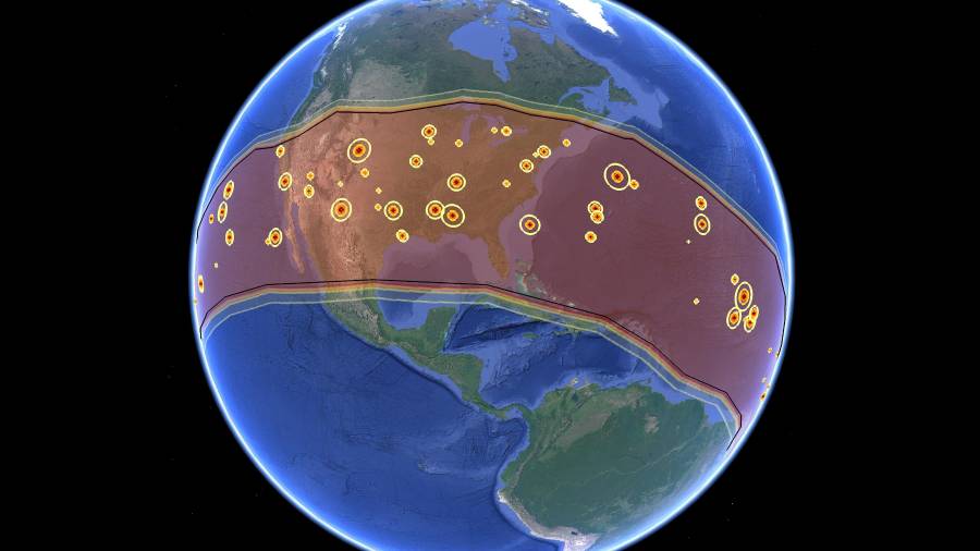 En esta imagen se muestra cómo el Proyecto de Evaluación de Amenazas de Asteroides utiliza la potencia de la supercomputación para evaluar los daños y el riesgo de un hipotético impacto de asteroide.