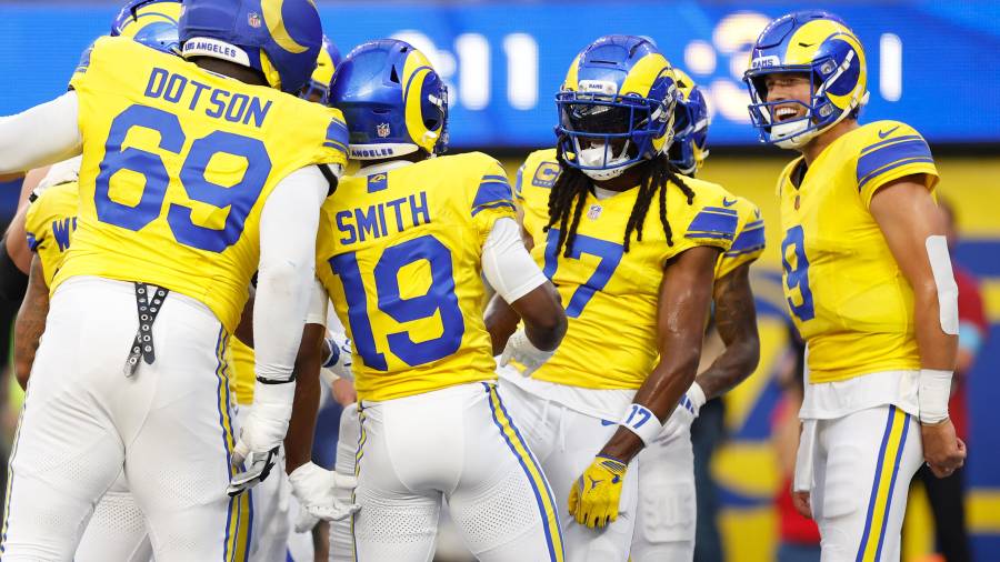 Davante Adams tuvo ocho recepciones para 195 yardas y dos touchdowns en la victoria de los Rams de Los Ángeles.