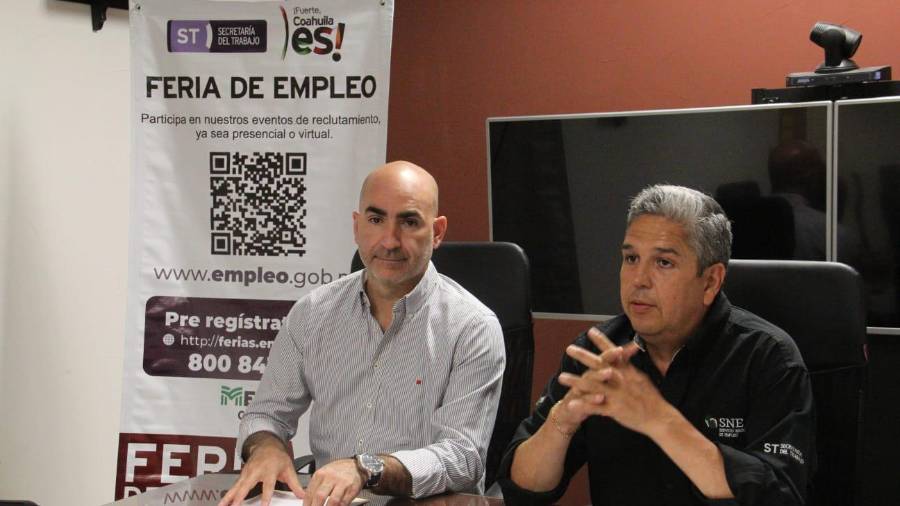 Plazas. Mario Mata y Marco Cantú anunciaron la Feria de Empleo para el próximo sábado.