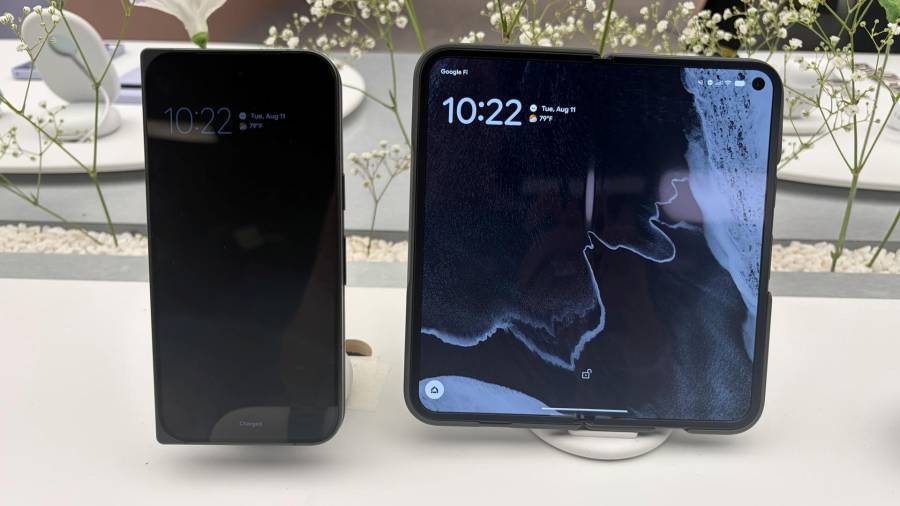 Los teléfonos Pixel 11 Pro Fold de Google durante una presentación previa de sus nuevos productos este martes, en el marco de ‘Made by Google’ en Nueva York.