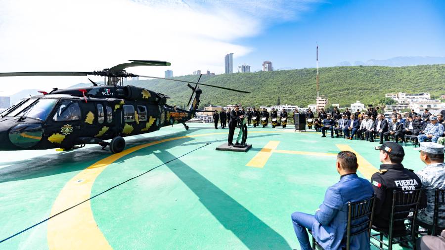 Nuevo León incorporó una segunda unidad Black Hawk a sus tareas de seguridad, la cual puede alcanzar velocidades de hasta 295 km por hora y cuenta con una autonomía cercana a los 590 km.