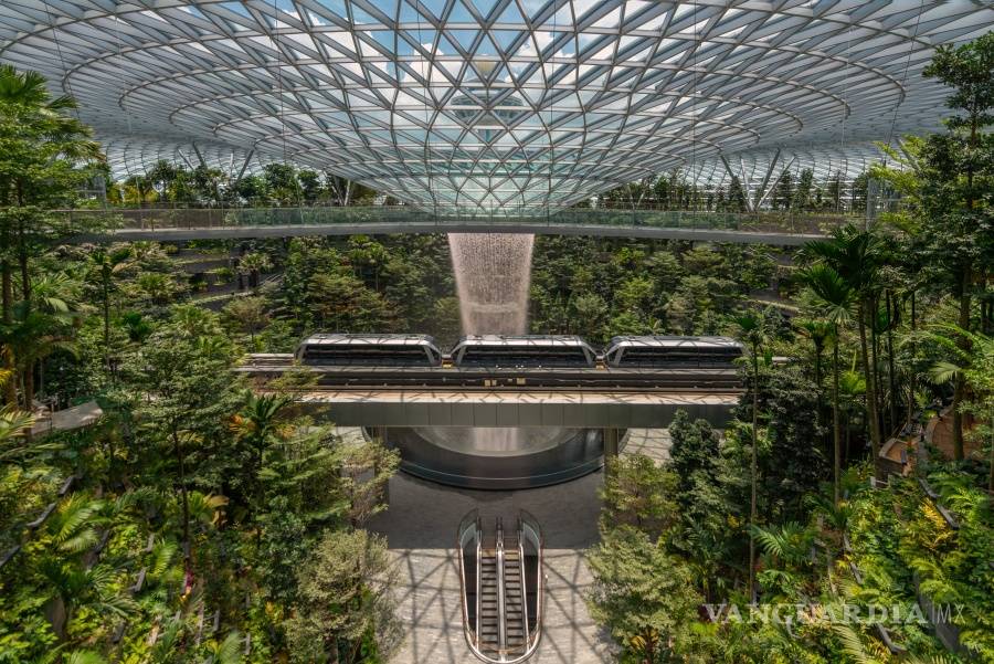 $!Aeropuerto Internacional de Changi en Singapur deja volar… la imaginación, tiene la cascada interior más alta del mundo