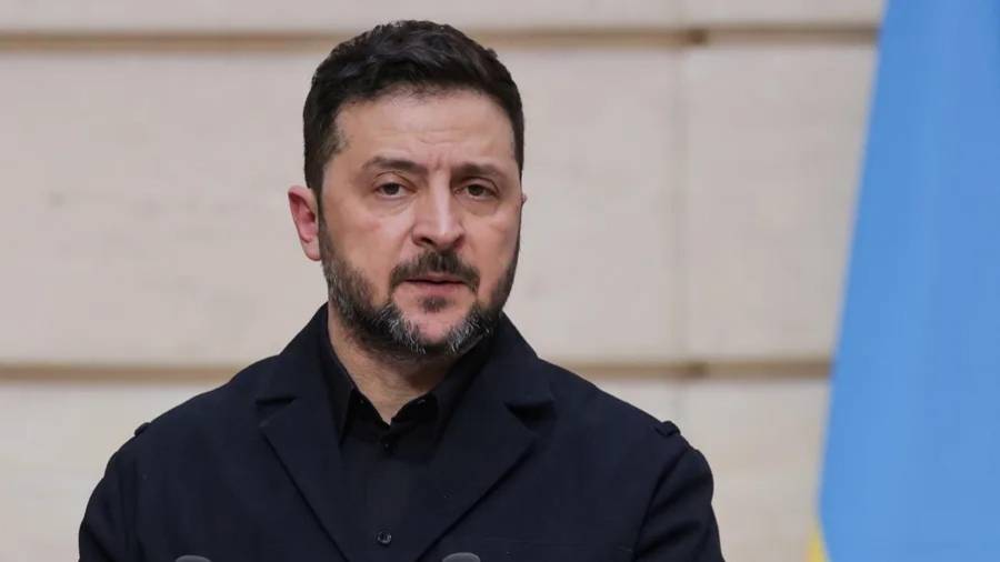 El presidente ucraniano, Volodímir Zelenski, durante una rueda de prensa en Kiev.