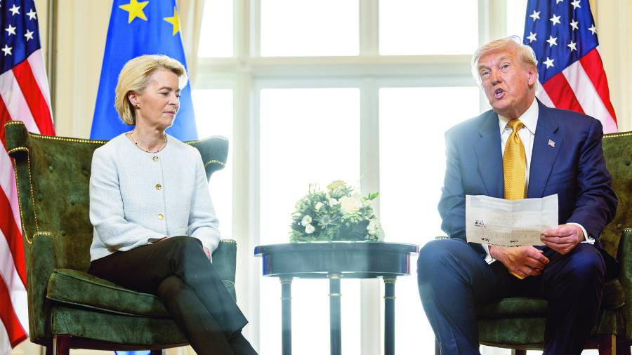 El presidente de Estados Unidos, Donald Trump, afirmó que habló este jueves por teléfono con la presidenta de la Unión Europea (UE), Ursula von der Leyen.