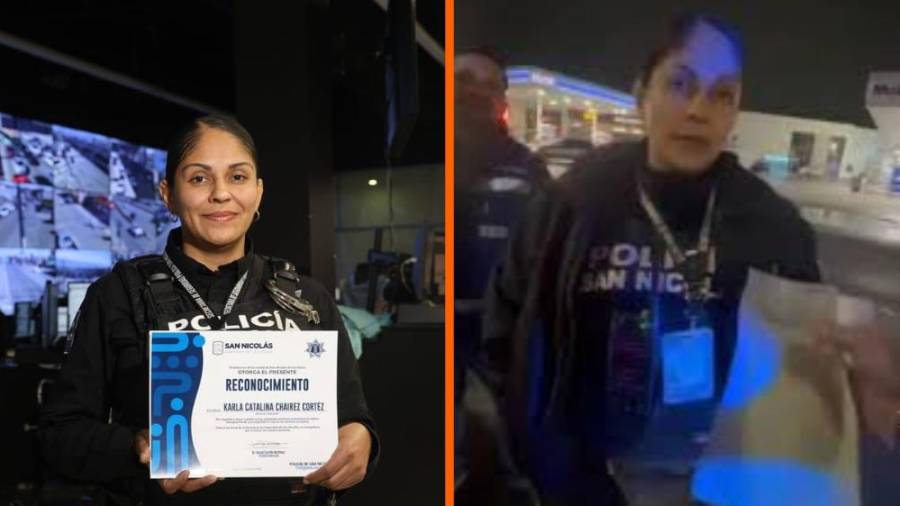 Un elemento de la policía municipal de San Nicolás de los Garza, Nuevo León, fue reconocida tras resguardar a un grupo de menores de edad, quienes presuntamente conducían un vehículo en estado de ebriedad.