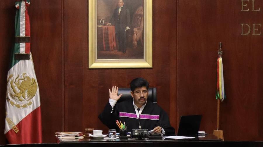 El ministro presidente Hugo Aguilar Ortiz encabezó la sesión de la Suprema Corte de Justicia.