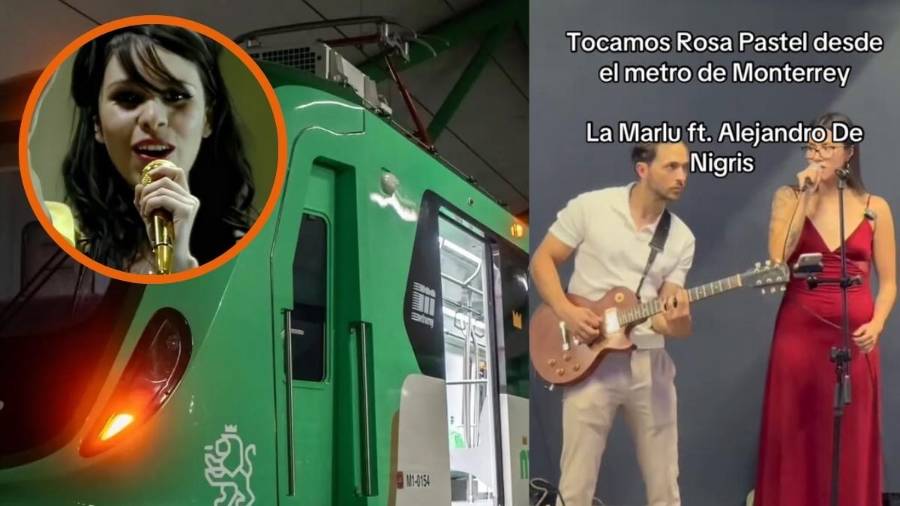 Hermano de Aldo de Nigris interpreta Rosa Pastel con la cantante saltillense Marlu desde el Metro de Monterrey