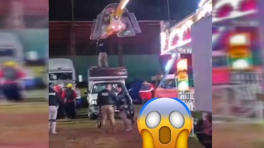 Falla en juego mecánico deja atrapadas a 8 personas en el aire (VIDEO)
