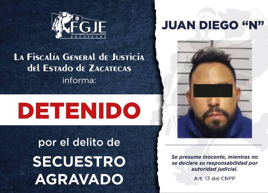 $!Detienen en Zacatecas a exdirector de Seguridad Pública de Tlaltenango por presunto secuestro agravado