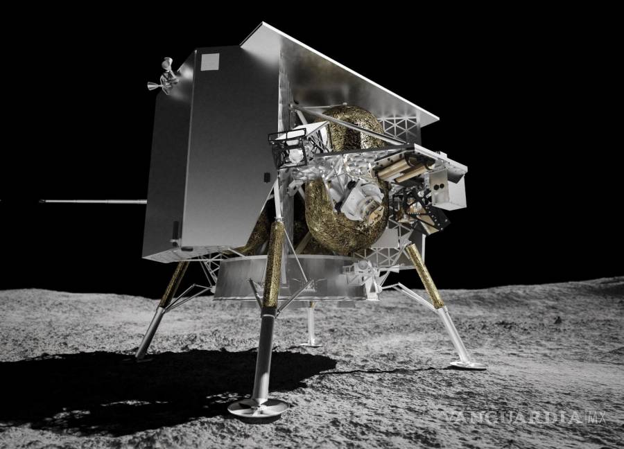 $!Esta ilustración proporcionada por Astrobotic Technology en 2024 muestra el módulo de aterrizaje lunar Peregrine en la superficie de la luna.