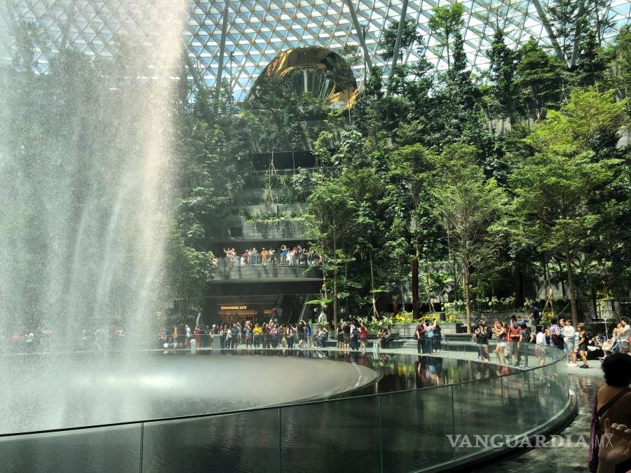 $!Aeropuerto Internacional de Changi en Singapur deja volar… la imaginación, tiene la cascada interior más alta del mundo