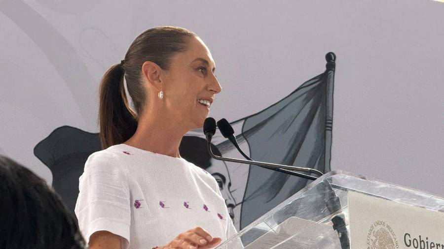 Claudia Sheinbaum presenta en Nuevo León su balance de gobierno.