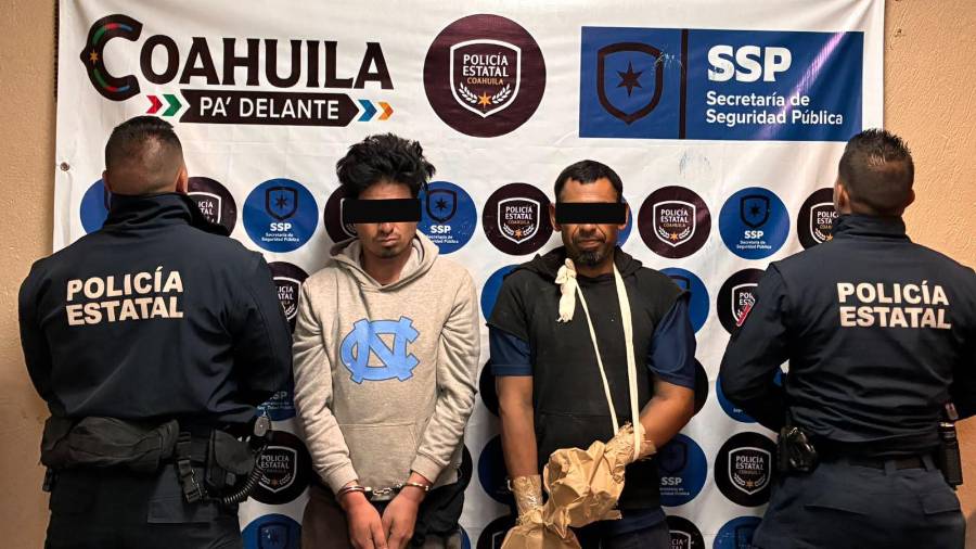 Los dos detenidos, presentados ante las autoridades estatales. Fueron identificados como Juan “N”, de 37 años, y Alexis “N”, de 33 años.