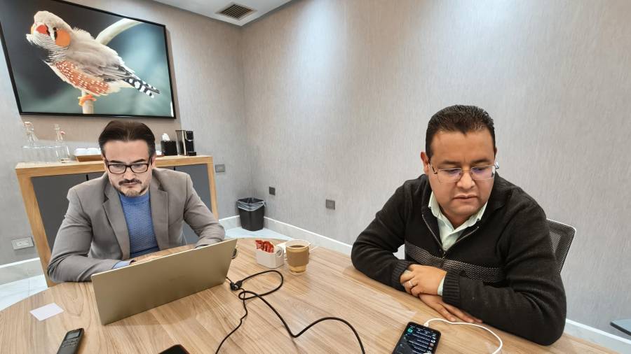 Enrique López Aguirre y Raúl Rodarte Leos, presidente y director de la OCV Saltillo, respectivamente. FOTO: HOMERO SÁNCHEZ