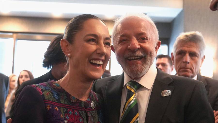 Claudia Sheinbaum Pardo, Presidenta de México y Luiz Inácio Lula da Silva, Presidente de Brasil, en la Cumbre G7, que se celebró en la región de Kananaskis, Canadá.