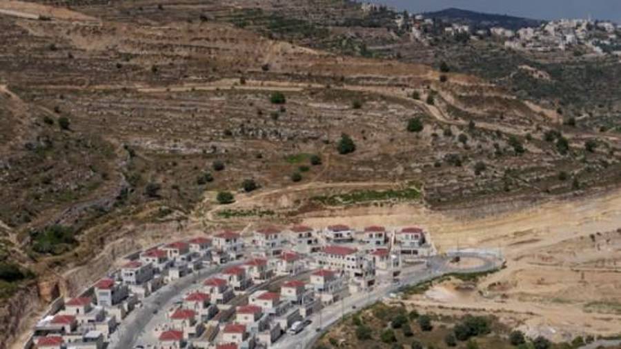 Un proyecto inmobiliario en el asentamiento israelí de Givat Ze’ev, en Cisjordania, fotografiado en 2023, figuraba entre los que aparecían en los folletos del evento.