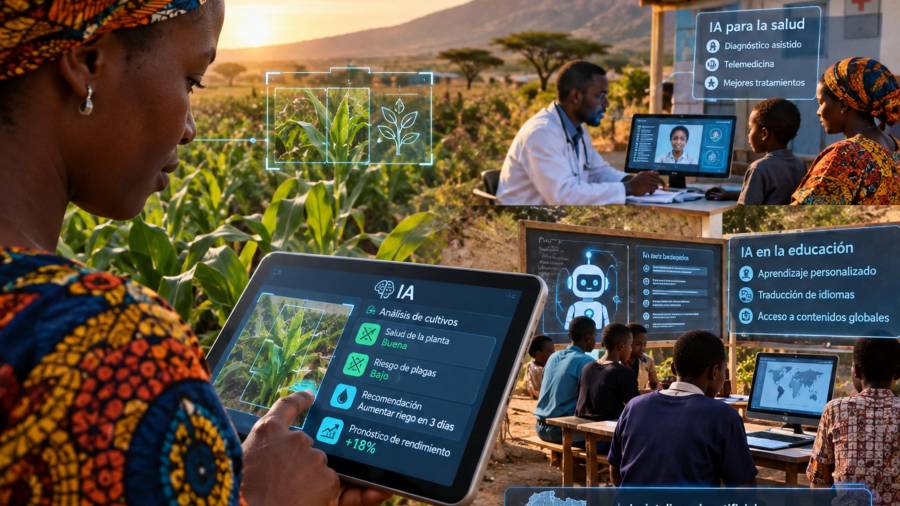 Imagen creada a través de la inteligencia artificial para ilustrar el uso de la IA en el continente africano.