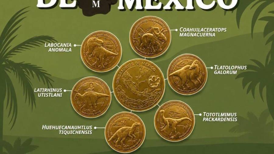 Tres de las seis medallas de la colección “Dinosaurios de México” están dedicadas a especies descubiertas en Coahuila.
