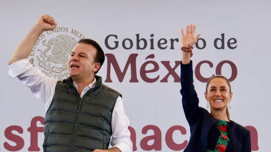 Esteban Villegas, gobernador de Durango, y Claudia Sheinbaum Pardo, presidenta de México